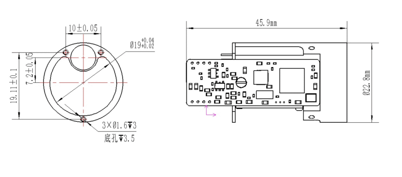 905nm Laser Rangefinder Module 1500m SFA1500A