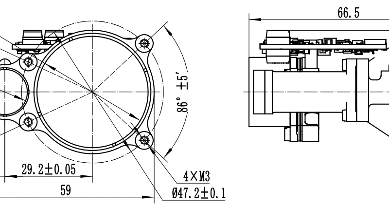 SF-DYC9002B-2d-1.png 1535nm Laser Rangefinder Module 9500m SFB9500A
