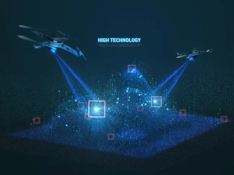 FPV drone with infrared camera detecting heat signatures during night rescue operation